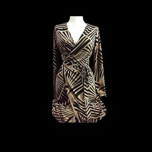 Arc and Company Sz Small Gold and Black wrap Dress